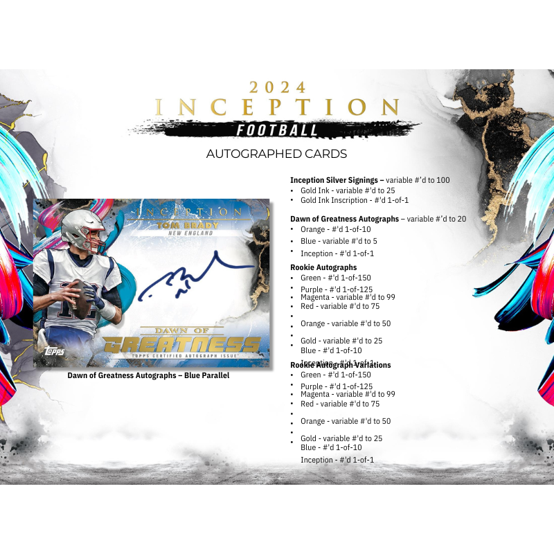 2024 Topps Inception Football Hobby Box